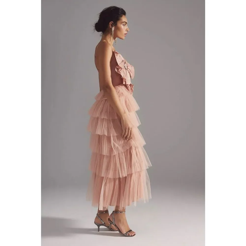 Anthropologie Kavita Bhartia Rosette Tiered Tulle Gown - Picture 5 of 11